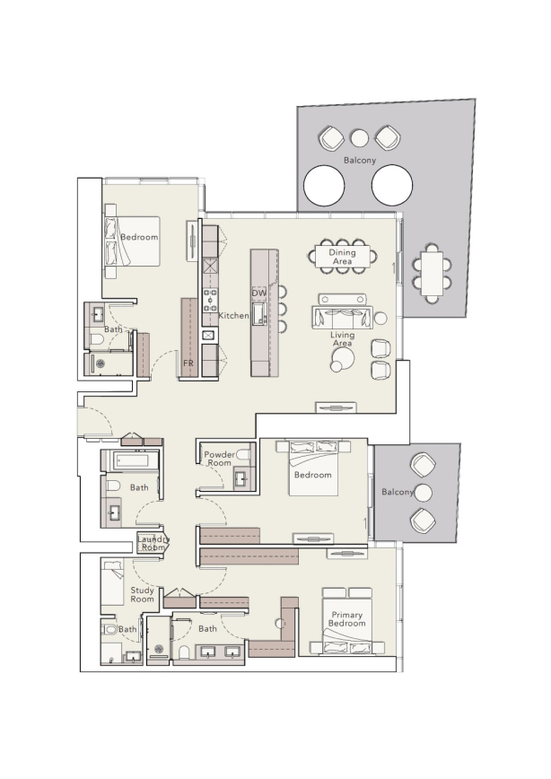 Mercer House at Uptown Dubai - Ellington Properties floor plan